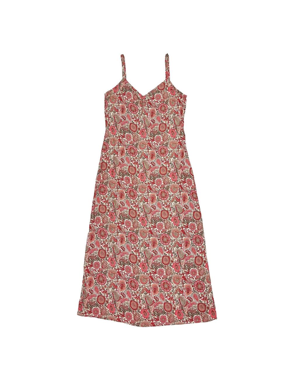VTG Y2K Old Navy Maxi Dress Size 2 Pink Paisley Rayon Boho Slip Sundress 2000s